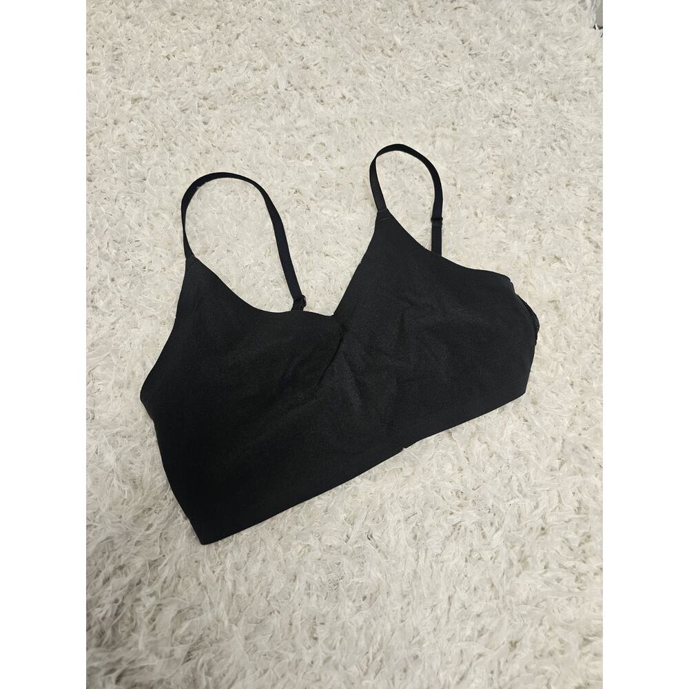 Victoria's Secret Black Seamless Bralette Wide Lace Back Adjustable Straps Small